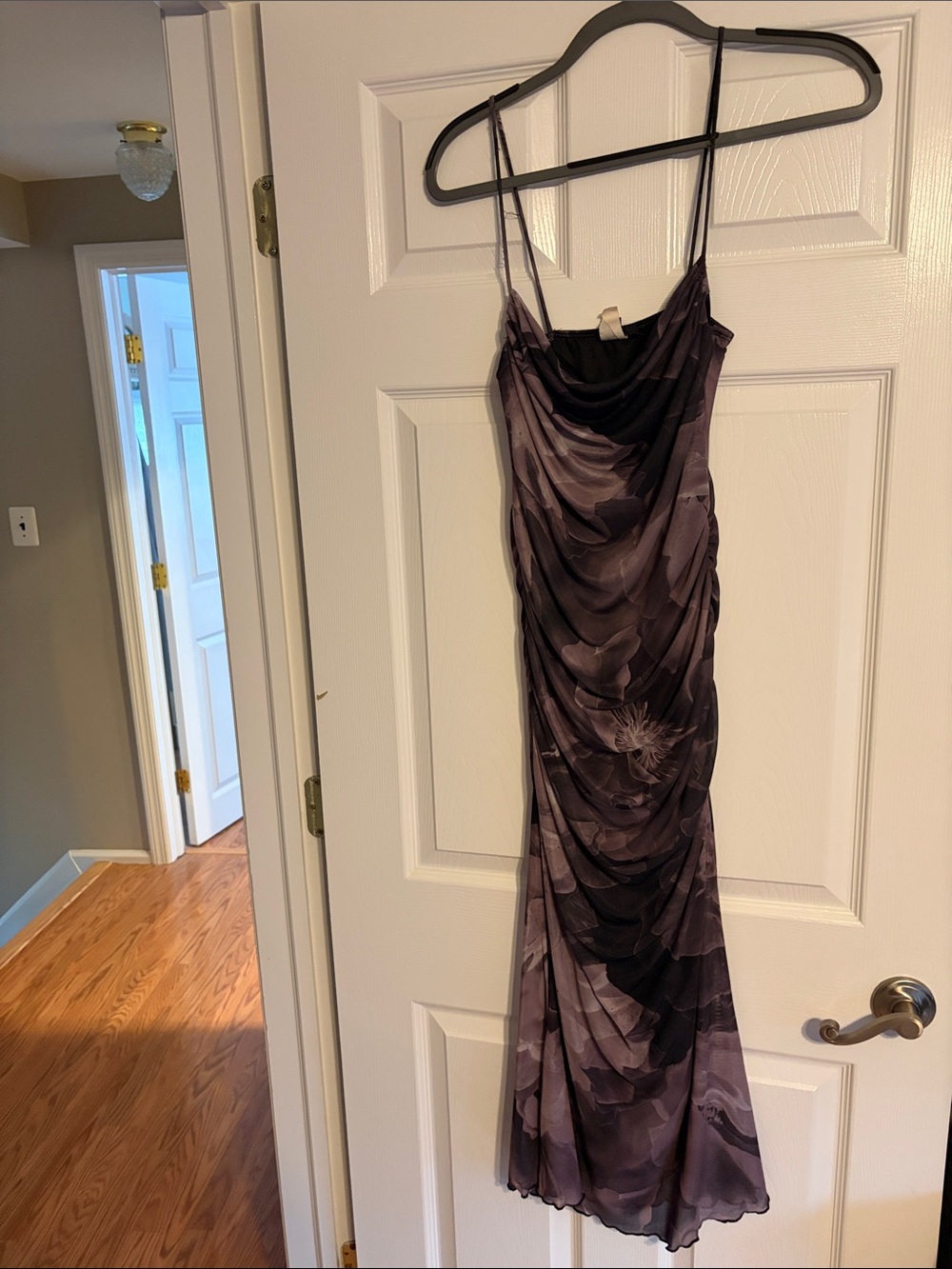 Windsor Lavender Purple Floral Cowl Maxi Dress